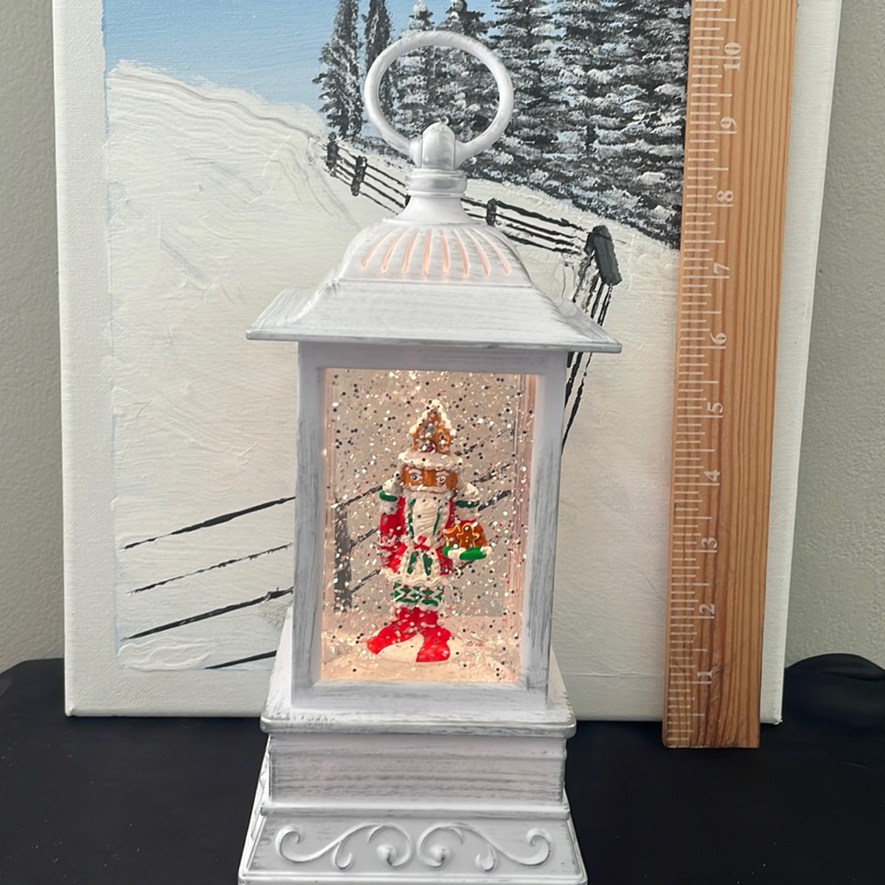 Holiday Candy Nutcracker Glitter Lantern New